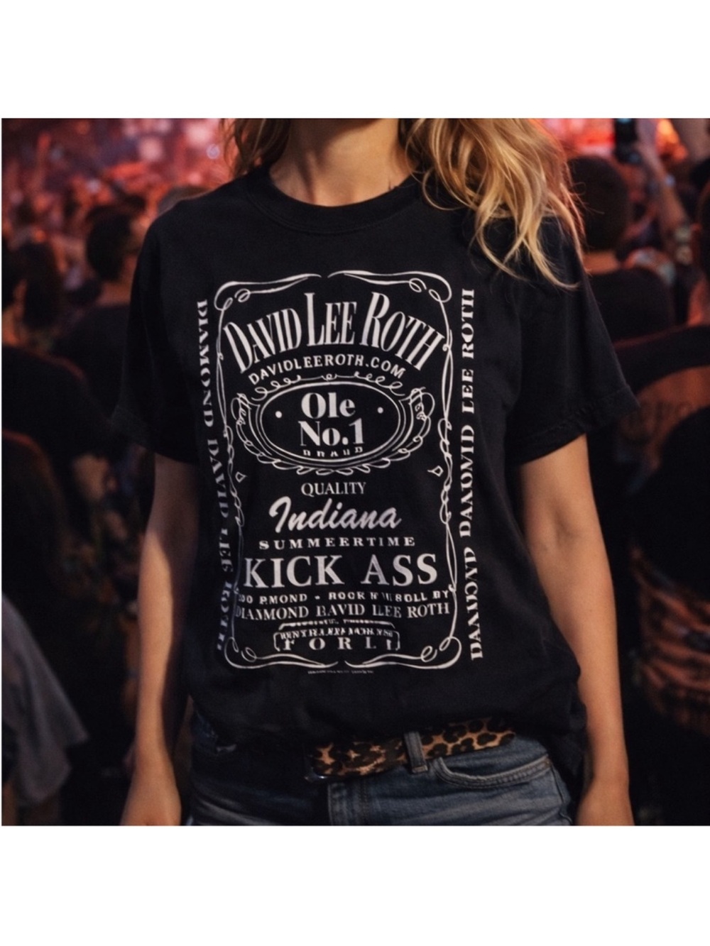 David Lee Roth Black Graphic Tee - 'Kick Ass'